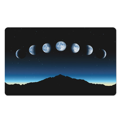Night Sky And Moon Phase Print Polyester Doormat