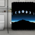 Night Sky And Moon Phase Print Polyester Shower Curtain