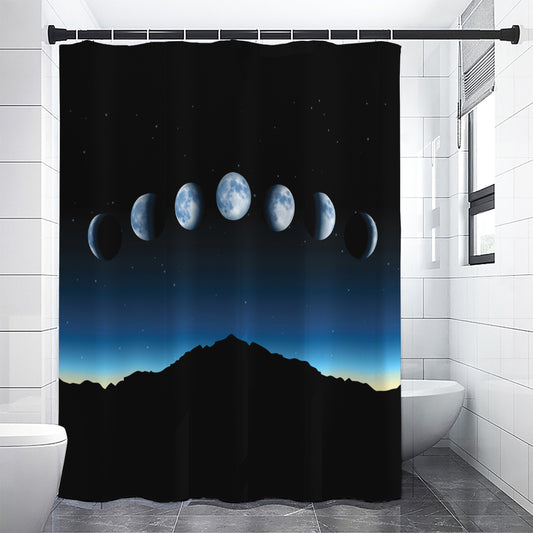 Night Sky And Moon Phase Print Premium Shower Curtain