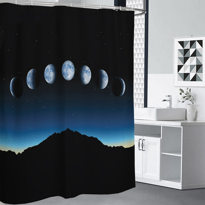 Night Sky And Moon Phase Print Premium Shower Curtain