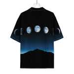 Night Sky And Moon Phase Print Rayon Hawaiian Shirt
