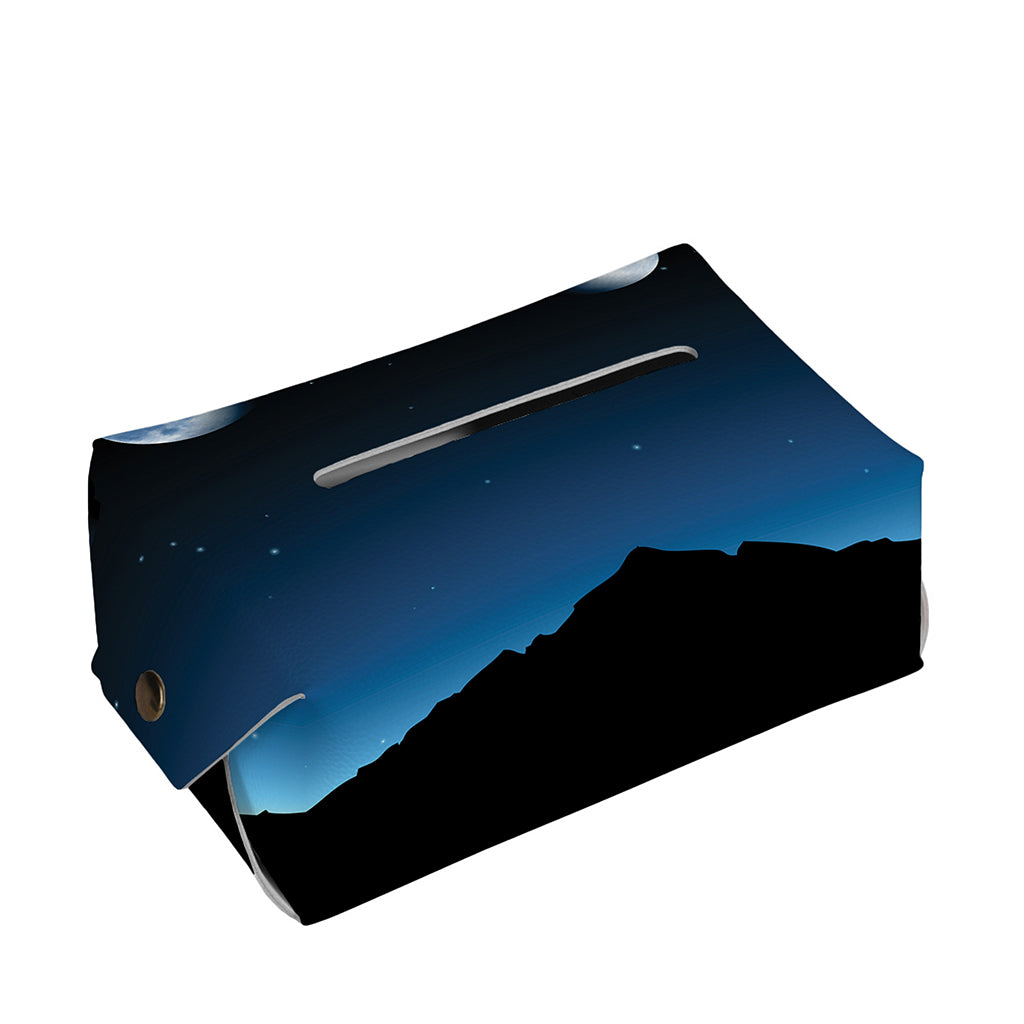 Night Sky And Moon Phase Print Rectangle Tissue Box Cover