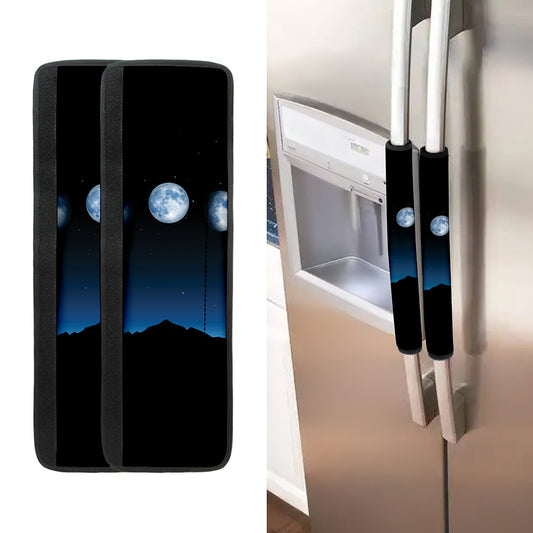 Night Sky And Moon Phase Print Refrigerator Handle Covers