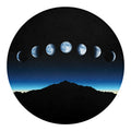 Night Sky And Moon Phase Print Round Blanket