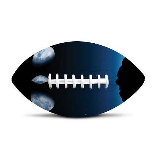 Night Sky And Moon Phase Print Rugby Ball