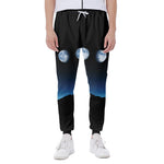 Night Sky And Moon Phase Print Scuba Joggers