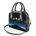 Night Sky And Moon Phase Print Shoulder Handbag