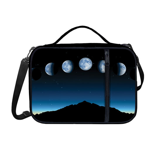 Night Sky And Moon Phase Print Shoulder Strap Bible Bag