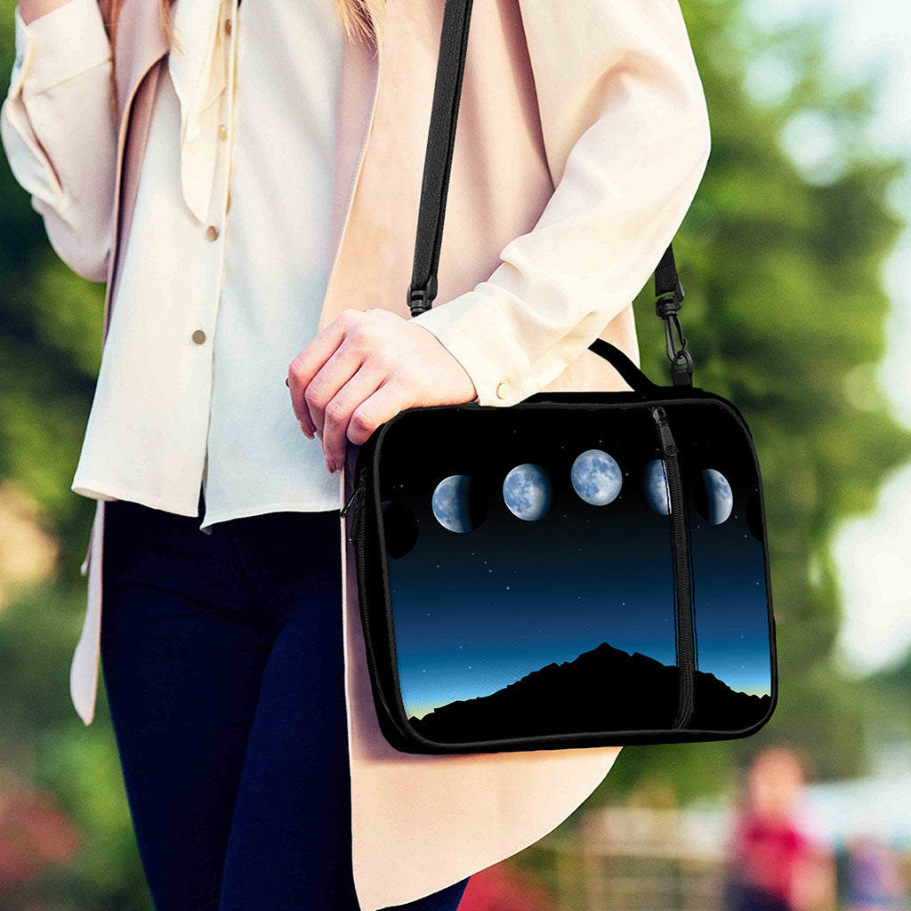 Night Sky And Moon Phase Print Shoulder Strap Bible Bag