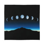 Night Sky And Moon Phase Print Silk Bandana