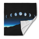 Night Sky And Moon Phase Print Silk Bandana