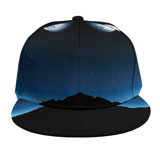Night Sky And Moon Phase Print Snapback Cap