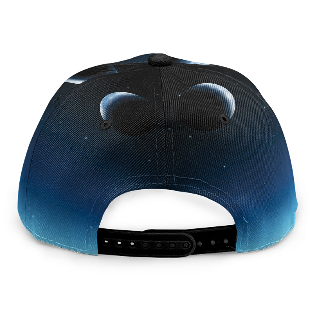 Night Sky And Moon Phase Print Snapback Cap