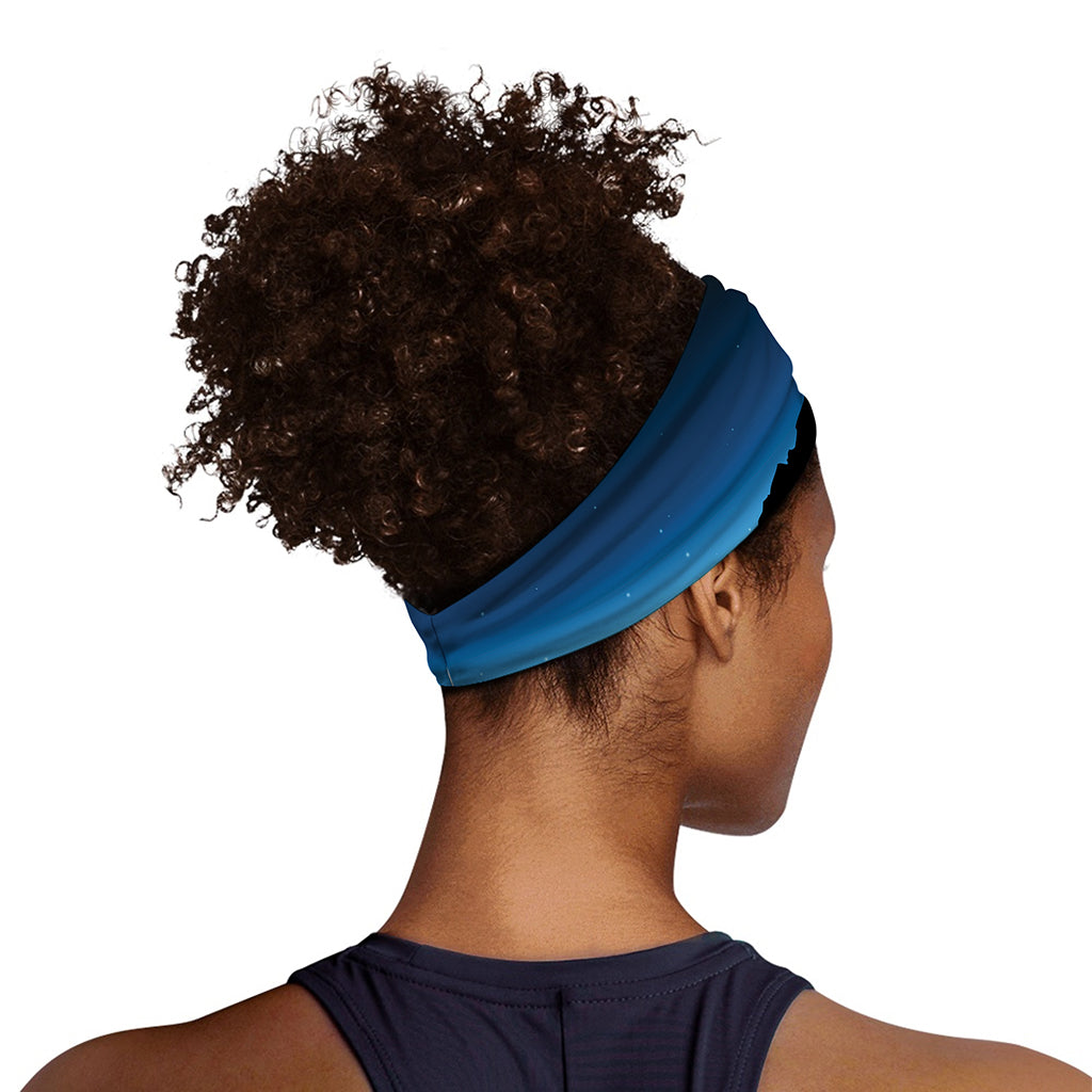 Night Sky And Moon Phase Print Sports Headband