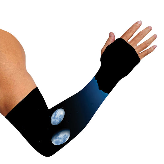 Night Sky And Moon Phase Print Sun Protection Arm Sleeves