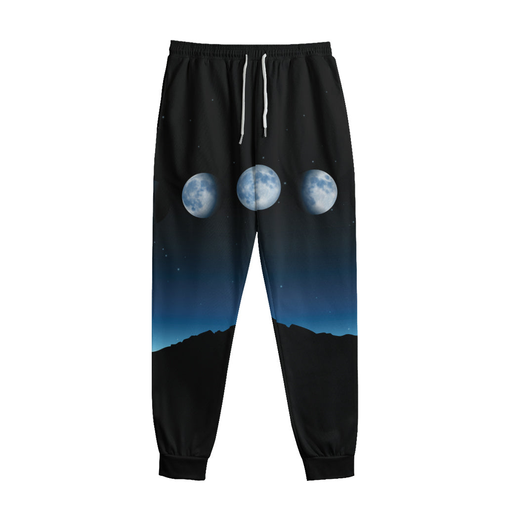 Night Sky And Moon Phase Print Sweatpants