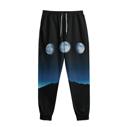 Night Sky And Moon Phase Print Sweatpants