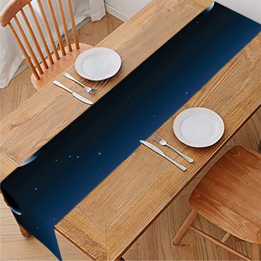 Night Sky And Moon Phase Print Table Runner