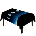 Night Sky And Moon Phase Print Tablecloth