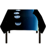 Night Sky And Moon Phase Print Tablecloth
