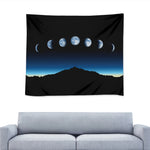 Night Sky And Moon Phase Print Tapestry