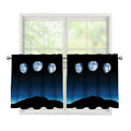 Night Sky And Moon Phase Print Tier Curtains