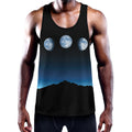 Night Sky And Moon Phase Print Men's Workout Tank Top