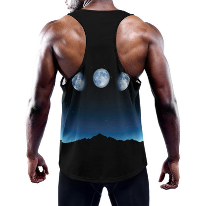 Night Sky And Moon Phase Print Training Tank Top