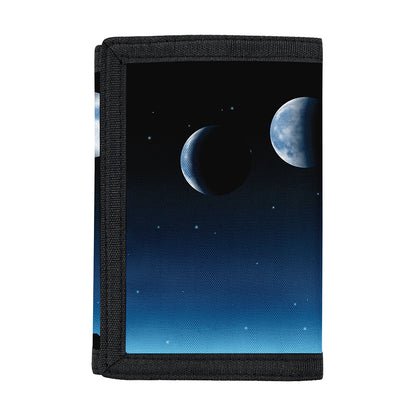 Night Sky And Moon Phase Print Trifold Wallet