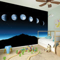 Night Sky And Moon Phase Print Wall Sticker