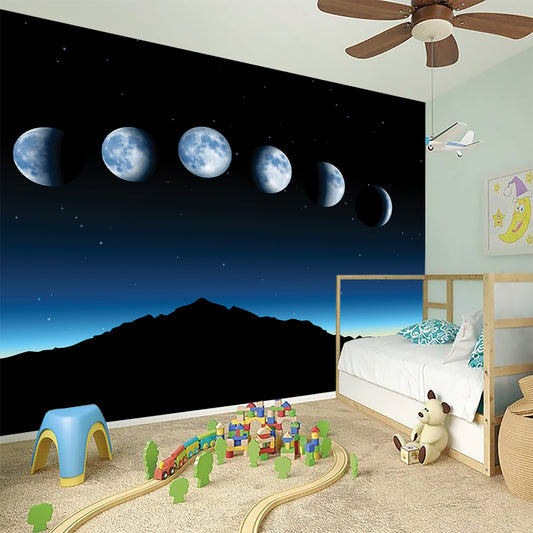 Night Sky And Moon Phase Print Wall Sticker