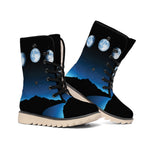 Night Sky And Moon Phase Print Winter Boots