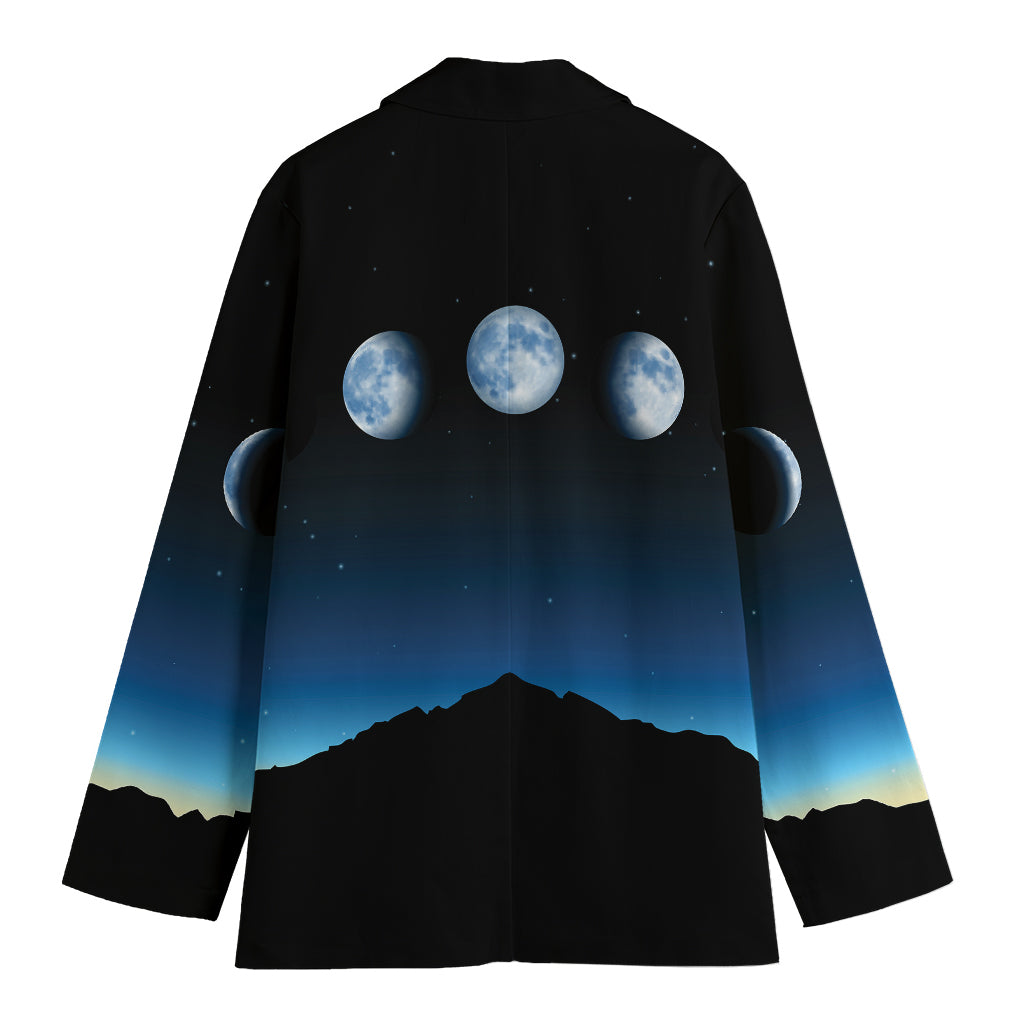 Night Sky And Moon Phase Print Women's Blazer