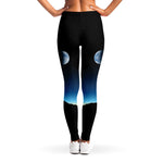 Night Sky And Moon Phase Print Women's Leggings