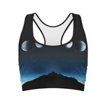 Night Sky And Moon Phase Print Women's Sports Bra