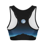 Night Sky And Moon Phase Print Women's Sports Bra