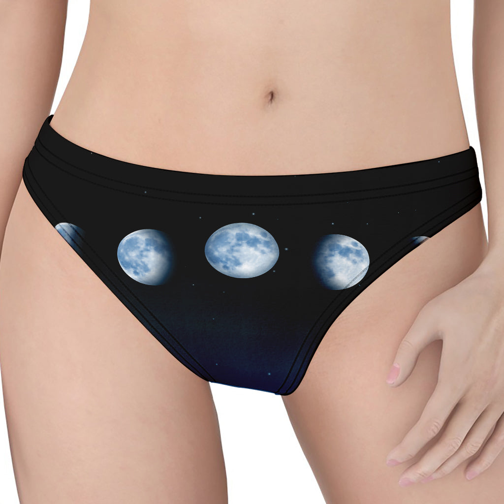 Night Sky And Moon Phase Print Women's Thong