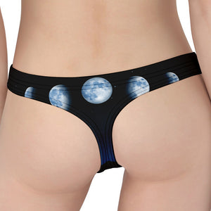 Night Sky And Moon Phase Print Women's Thong