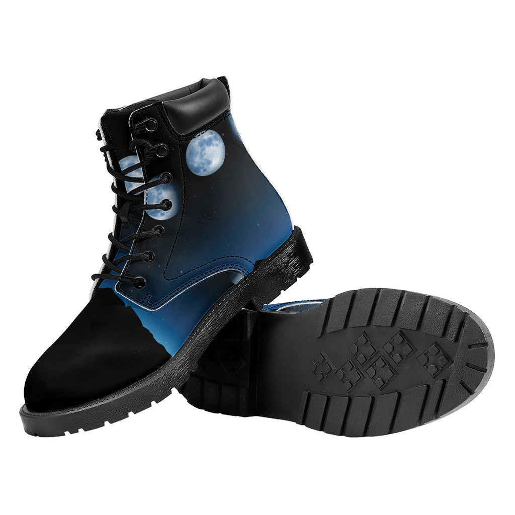 Night Sky And Moon Phase Print Work Boots