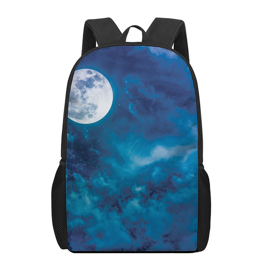 Night Sky And Moonlight Print 17 Inch Backpack