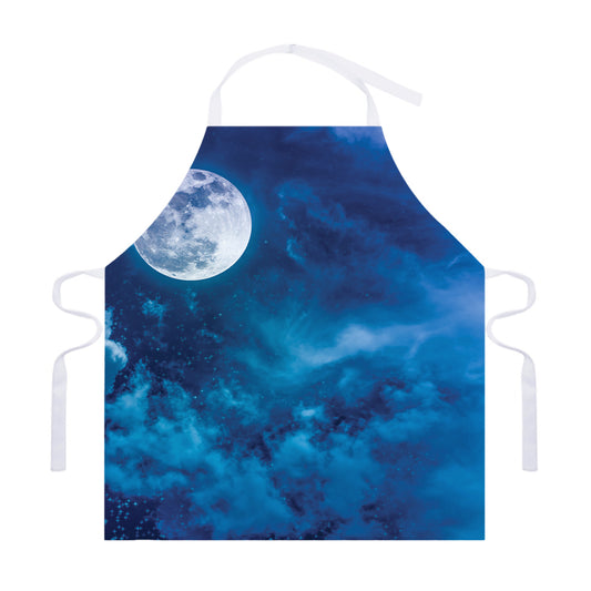 Night Sky And Moonlight Print Adjustable Apron