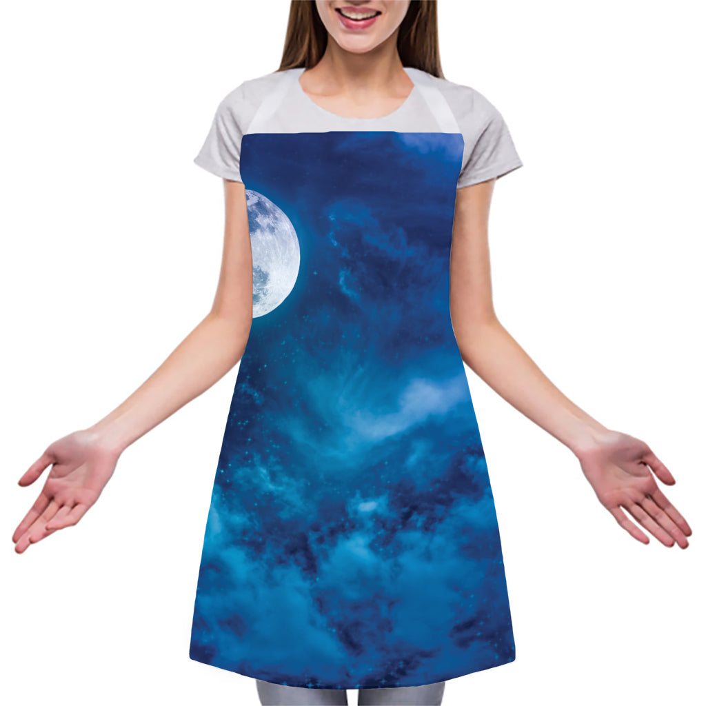 Night Sky And Moonlight Print Adjustable Apron