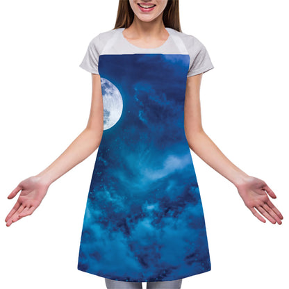 Night Sky And Moonlight Print Adjustable Apron