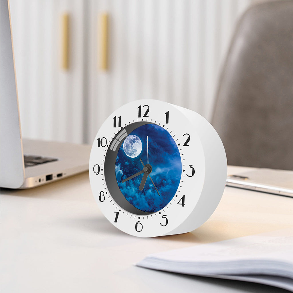 Night Sky And Moonlight Print Alarm Clock
