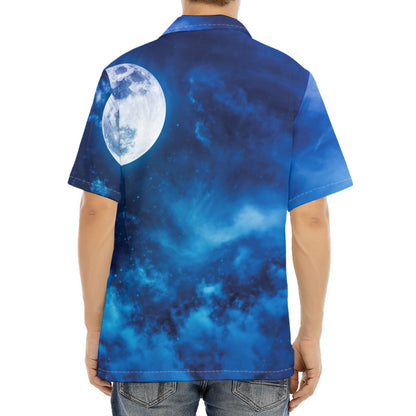 Night Sky And Moonlight Print Aloha Shirt