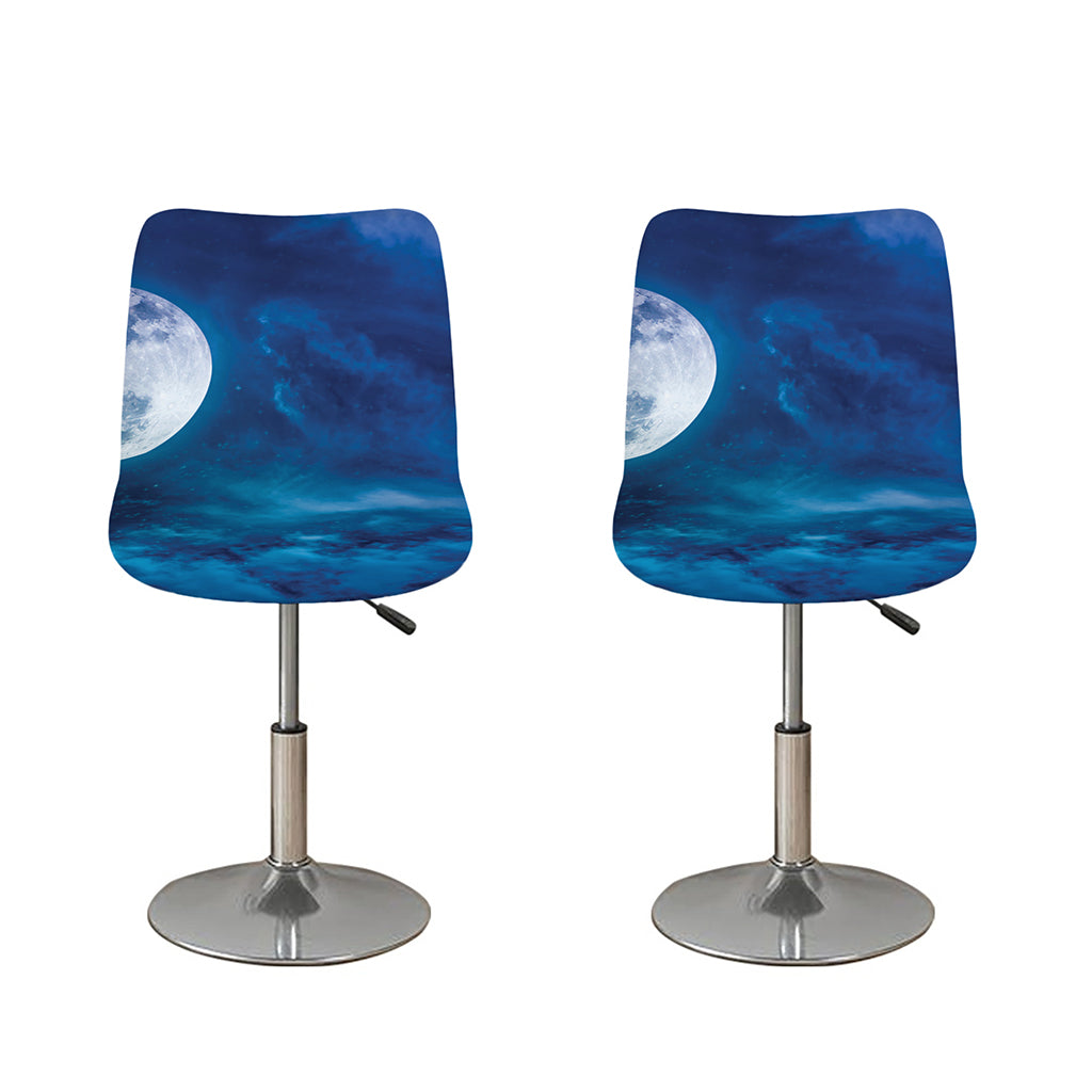 Night Sky And Moonlight Print Bar Stool Covers