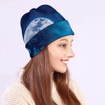 Night Sky And Moonlight Print Beanie