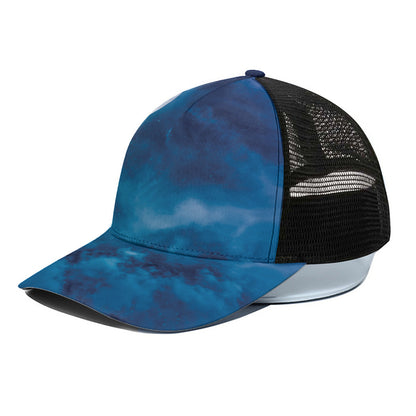 Night Sky And Moonlight Print Black Mesh Trucker Cap