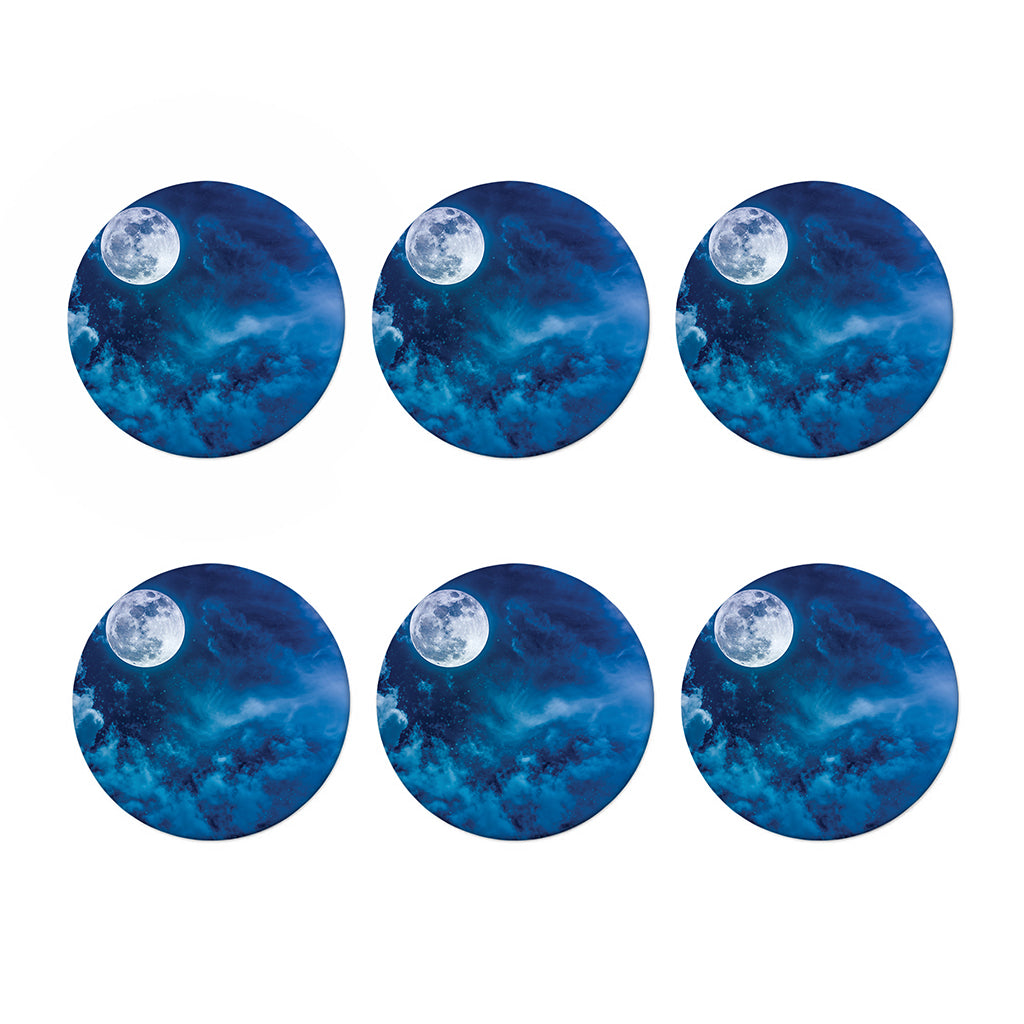 Night Sky And Moonlight Print Coaster Set