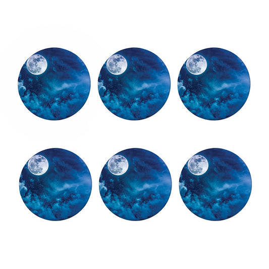 Night Sky And Moonlight Print Coaster Set